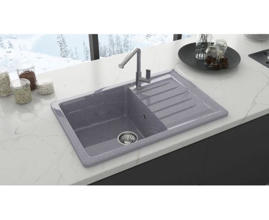 Кухонная мойка GLANZ цвет: белый J-016-31 – изображение 4