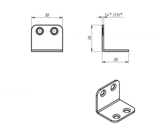 Мебельный уголок TUNDRA 26х26, без покрытия, 1 шт. 5294224 – изображение 4