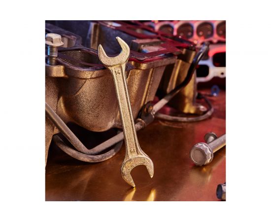 Гаечный рожковый ключ желтый цинк REXANT 14х15 мм 12-5825-2 – изображение 6