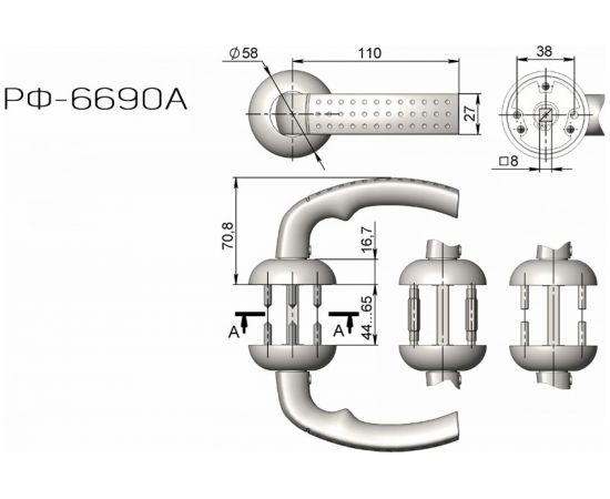 Ручка на фланце CRIT РФ-6690А-Хп/Хш 04907 – изображение 6