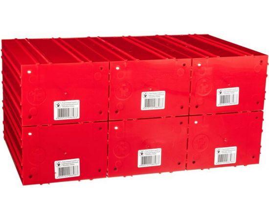 Пластиковый короб СТЕЛЛА-ТЕХНИК 140x250x100 мм, комплект 6 штук C-2-К6-красный-прозрачный – изображение 6