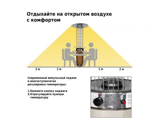 Уличный газовый обогреватель Aesto A-08Т античный коричневый – изображение 8
