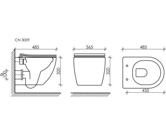 Подвесной унитаз Ceramica Nova FORMA Rimless с крепежом, с сиденьем-крышкой с микролифтом CN3009 – изображение 9