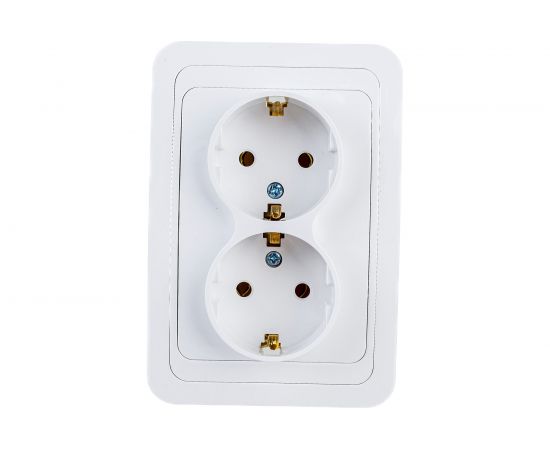Двойная розетка, белая 2П+З 16А TDM Валдай SQ1804-0010 