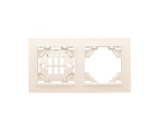 Горизонтальная рамка EKF Минск 2-местная бежевый ERM-G-302-20 