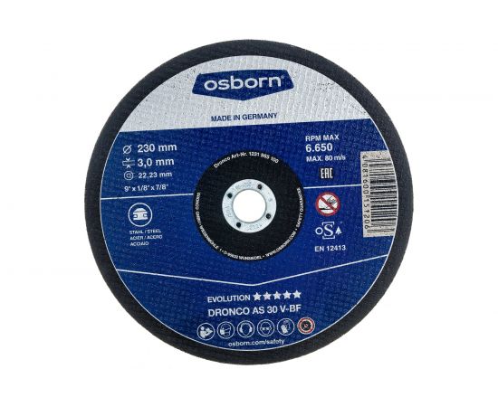 Диск отрезной по металлу Evolution AS30V (230x3x22.23 мм) DRONCO 1231965100 