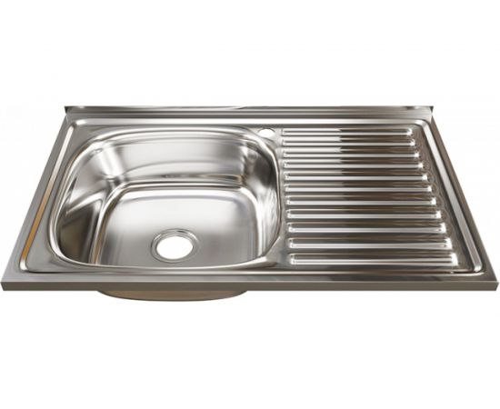 Мойка mixline 50х80х16 см, 0.6, левый выпуск 3 1/2, с сифоном 528174 