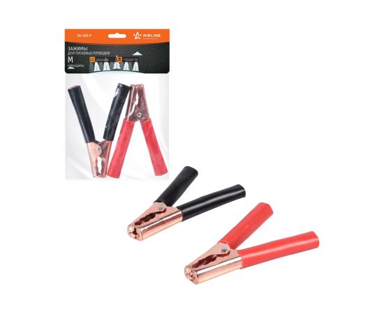 Зажимы крокодилы для пусковых проводов AIRLINE М 2 шт. 300А, 14,5x11см SA-300-P 