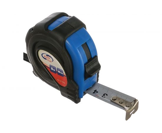 Рулетка обрезиненный корпус 5мх19мм AUTOVIRAZH AV-271050 