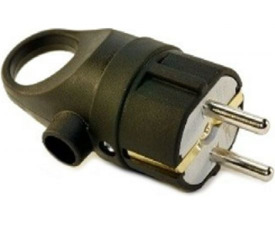 Штепсельная вилка NE-AD с кольцом, каучук, с заземлением 16А, 250В, черный 1102 