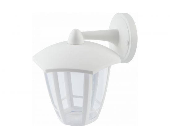 Садово-парковый светильник ЭРА 6 граней, белый, настенный, вниз Б0051198 