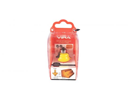 Фреза кромочная калевочная (28.6х13 мм; R4 мм; подшипник 12.7 мм) VIRA L553351 