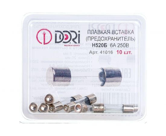 Плавкая вставка DORI Н520Б 6А 250В 10 шт 41016 