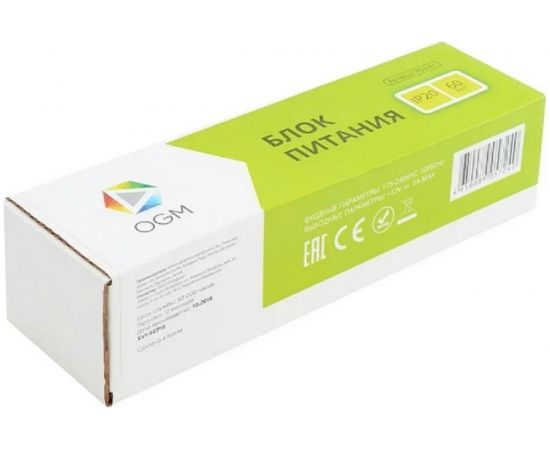 Блок питания OGM слим-метал 12В, 60Вт, IP20, 5А, PS3-47 – изображение 12