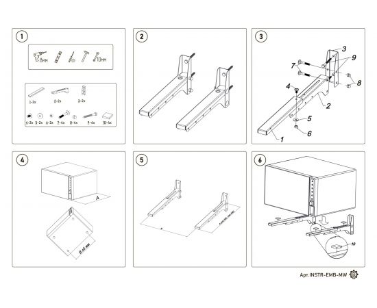 Черный кронштейн для СВЧ печи EMBODIMENT толщина 1.2 мм EMB-MW-S-B – изображение 14
