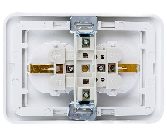 Двойная розетка, белая 2П+З 16А TDM Валдай SQ1804-0010 – изображение 2