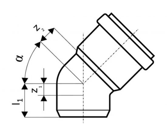 Канализационный отвод Ostendorf 90 мм, 67 градусов 114130 – изображение 2
