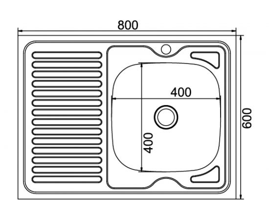 Мойка mixline 60х80х16 см, 0.4, правый выпуск 1 1/2 527971 – изображение 2