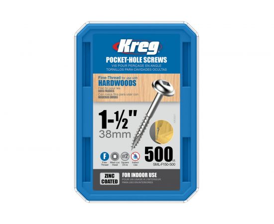 Шурупы Kreg с мелким шагом 1-1/2" 38 мм 500 шт. SML-F150-500-INT – изображение 2