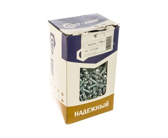 Винт КРЕП-КОМП полуцилиндрическая головка, цинк DIN7985 5х12 730шт вц512ф – изображение 2