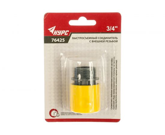 Соединитель пластиковый с внешней резьбой 3/4" КУРС 76425 – изображение 2