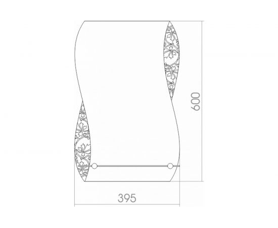 Зеркало MIXLINE "Аква" 395х600 с полкой/пескоструйный рисунок 529383 – изображение 2