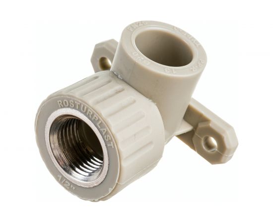 Угольник с креплением RTP PN25 комбинированный, внутренняя резьба D20х1/2 мм, серая 11045 – изображение 3