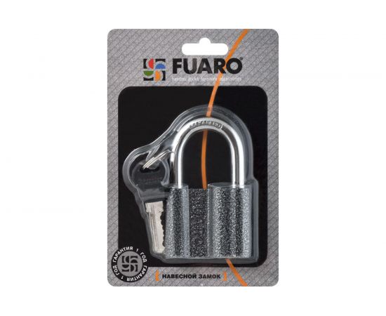 Навесной замок Fuaro PL-4080 80 мм 3 англ. кл. БЛИСТЕР 26355 – изображение 3