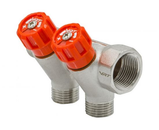 Коллектор VRT 3/4""x1/2"", с регулировочными вентилями, 2 выхода 524076 – изображение 3