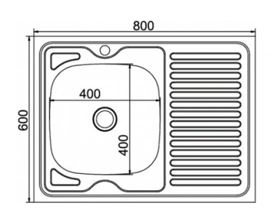 Мойка mixline 60х80х16 см, 0.4, правый выпуск 1 1/2 527971 – изображение 4