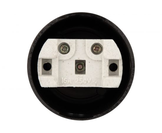 Штепсельная карболитовая розетка REXANT открытой установки без заземления 16 А черная 11-8980 – изображение 5