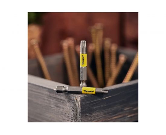 Бита Torx (2 шт; T30x50 мм; сталь S2) для шуруповерта KRANZ KR-92-0430-1 – изображение 5