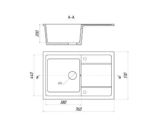 Кухонная мойка Gerhans B 27 19 СЕРЫЙ /БЕЛАРУСЬ/ 760х510 мм В27-19 – изображение 5