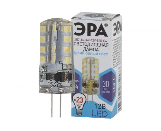Светодиодная лампа ЭРА LED JC-3W-12V-840-G4, капсула, нейтральный Б0033194 – изображение 6