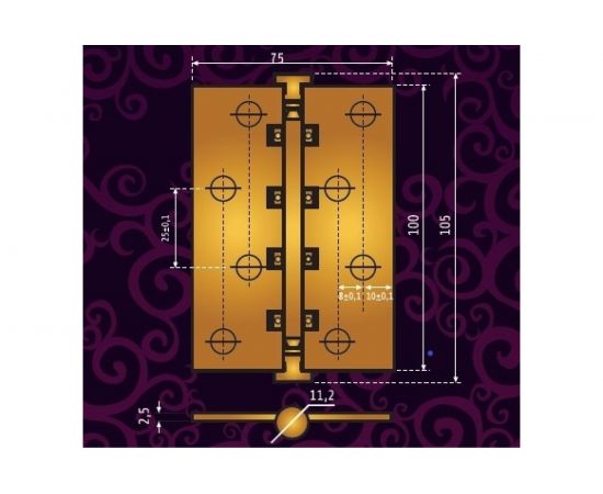 Универсальная врезная петля PIRUETTE SU-100X75X2.5 S.BRASS 2 шт 34401104 – изображение 7