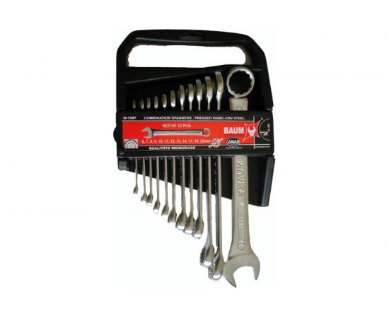 Набор ключей комбинированных BAUM пластиковый держатель, 12 предметов, 6мм - 22мм 30-12MP 
