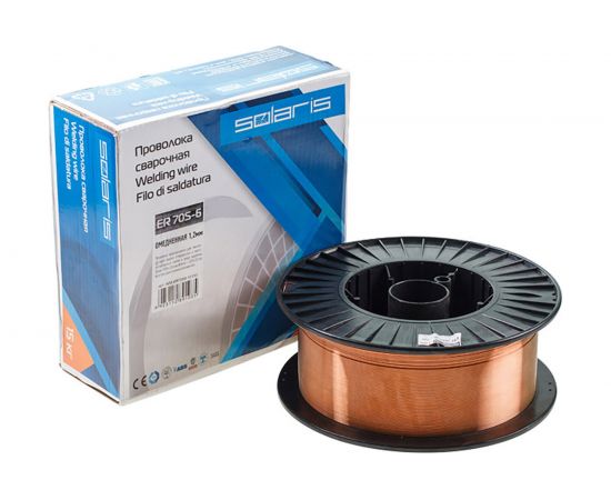 Проволока сварочная омедненная ER 70S-6 (1.2 мм; катушка D300; 15 кг) SOLARIS WM-ER70S6-12150 