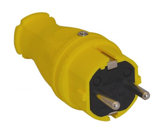 Силовая прямая вилка TP Electric каучук желтый 16A, 240В, IP44 3101-301-0700 