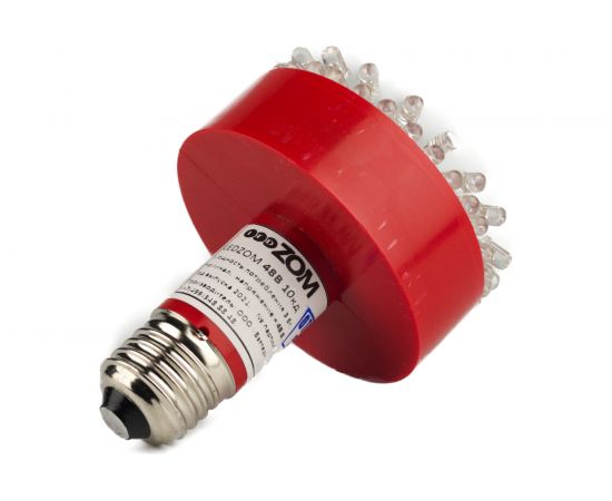 Светодиодная лампа LedZOM 48В, 10Кд, E27, красный 48В 10Кд 