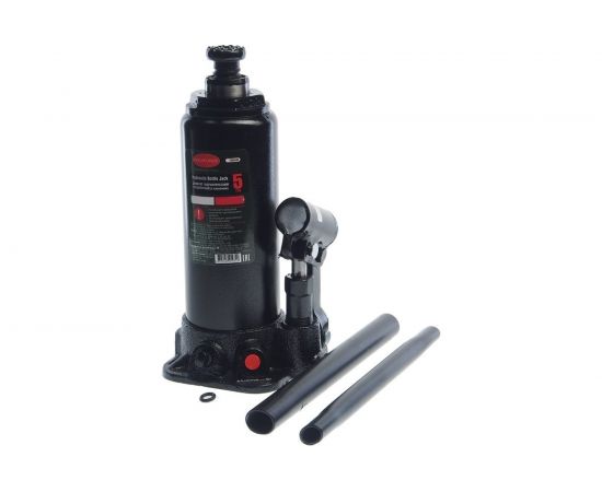 Гидравлический бутылочный домкрат с клапаном 5т выс.подъема 216-413мм ROCKFORCE RF-T90504S 