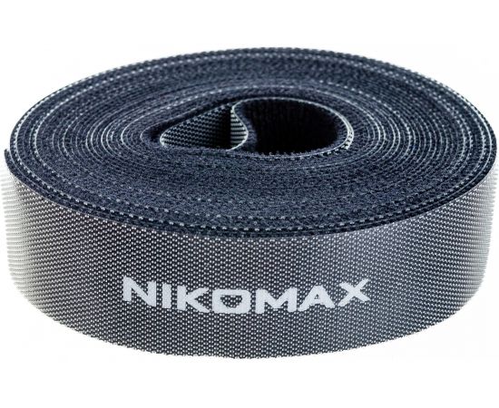 Стяжка-липучка NIKOMAX нарезаемая, в рулоне 5 м, ширина 25 мм, черная NMC-CTV05M-25-RL-BK 