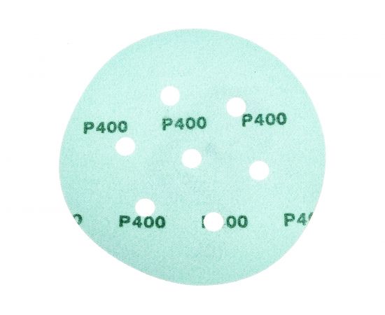 Круг шлифовальный на липучке - зелёный 125 мм, 5 шт, P400 FASTER TOOLS 8547 – изображение 2