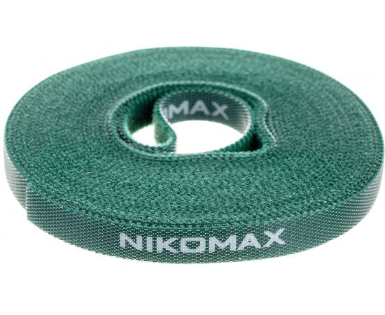 Стяжка-липучка NIKOMAX нарезаемая, в рулоне 5 м, ширина 9 мм, зеленая NMC-CTV05M-09-RL-GN – изображение 2