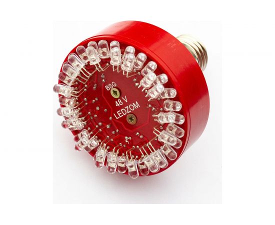 Светодиодная лампа LedZOM 48В, 10Кд, E27, красный 48В 10Кд – изображение 2