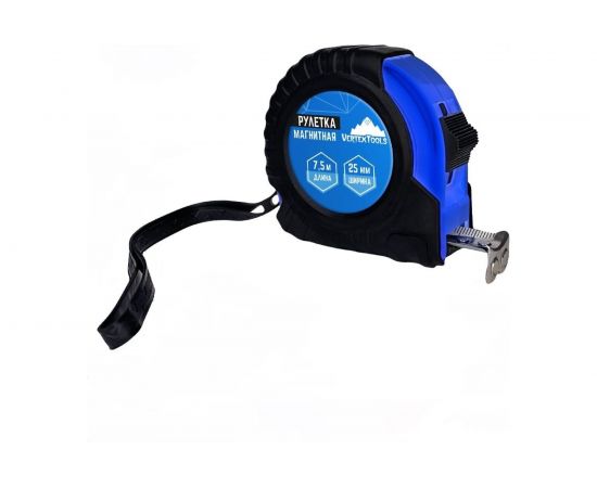 Рулетка vertextools магнитная 7,5х25 мм 3120-07 – изображение 2