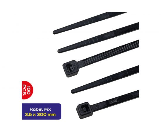 Пластиковая стяжка хомут Alca 3,6x300 мм, 100 шт. 614300 – изображение 2