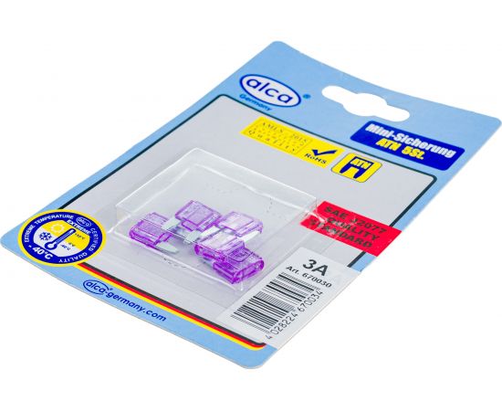 Флажковый предохранитель Alca мини 3 A, 5 шт в блистере 670030 – изображение 2