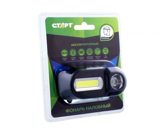 Налобный светодиодный фонарь СТАРТ с прочным износостойким корпусом LOE 501-C1 Black – изображение 2