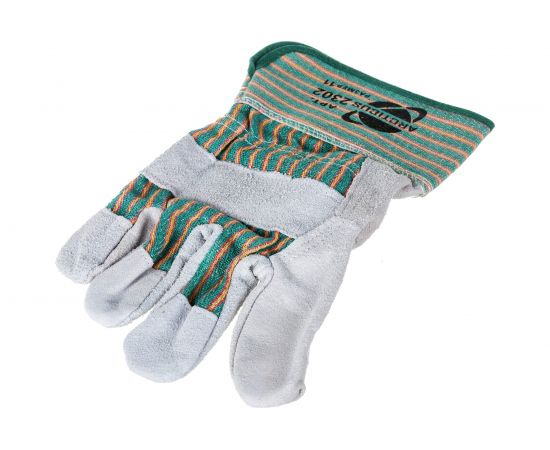 Комбинированные перчатки ARCTICUS серые, спилок КРС ВС кл, х/б подкладка, крага 2302-111 – изображение 2