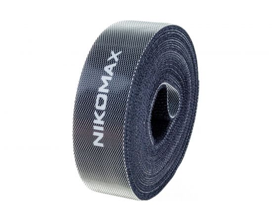 Стяжка-липучка NIKOMAX нарезаемая, в рулоне 5 м, ширина 25 мм, черная NMC-CTV05M-25-RL-BK – изображение 3
